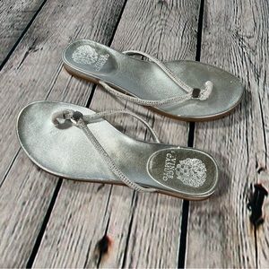 Like NWOT Vince Camuto Silver Thong Sandals